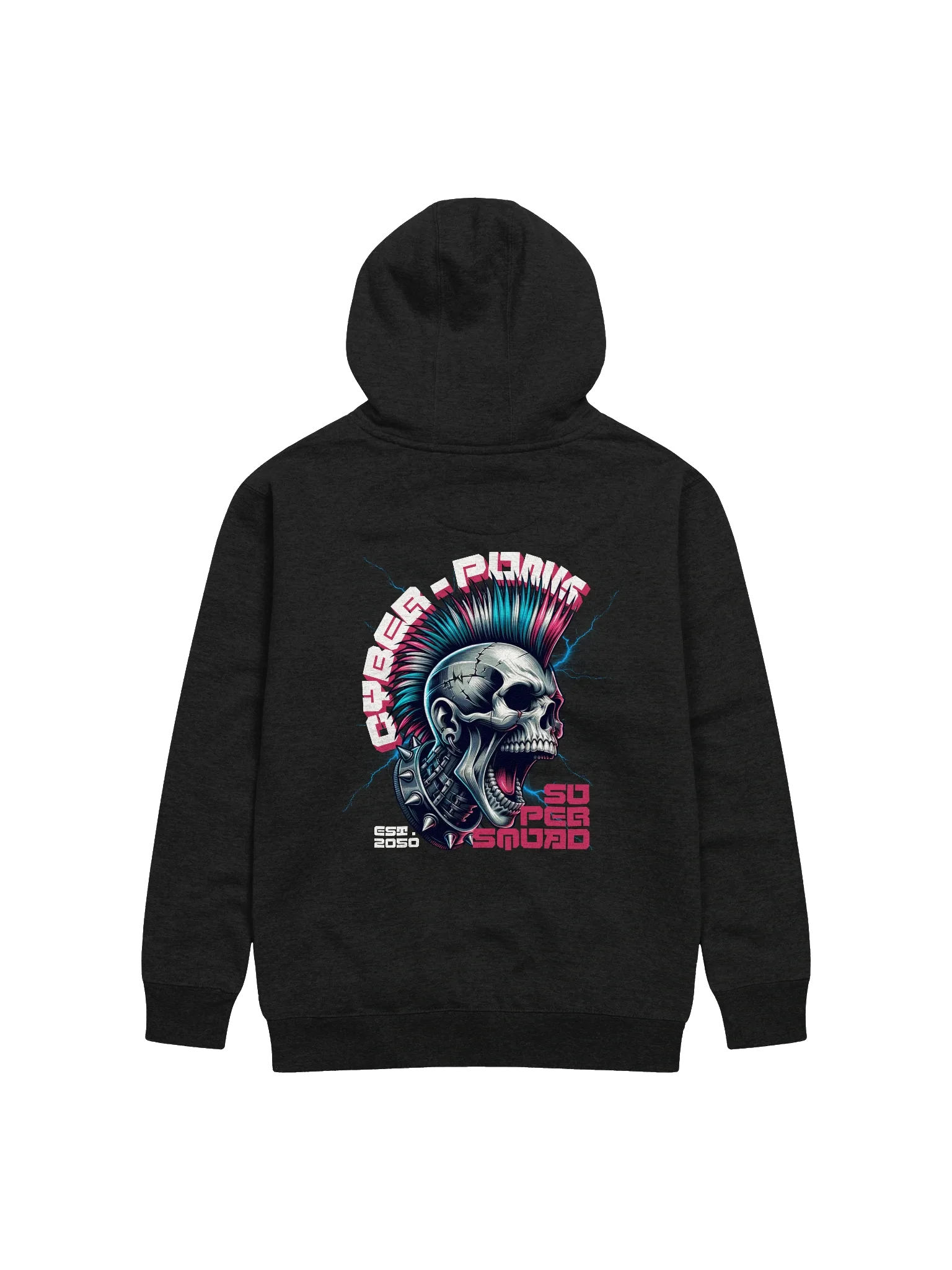 Cyber Punk Skull Graphic Comfort Hoodie product image (2)