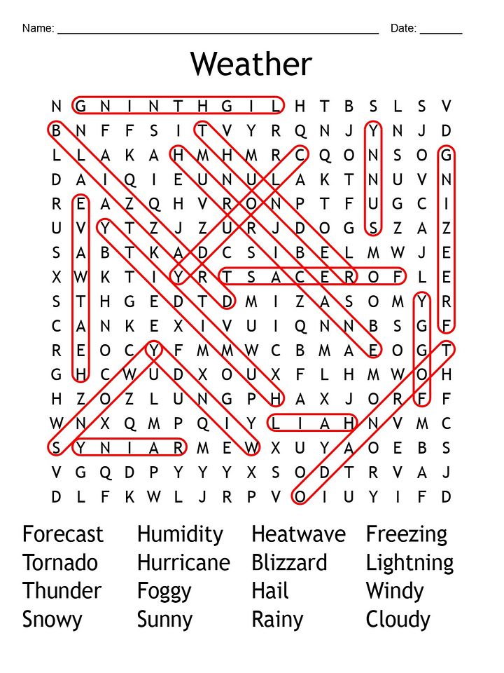 Weather Vocabulary Word Search - Fun and Educational Puzzle product image (2)