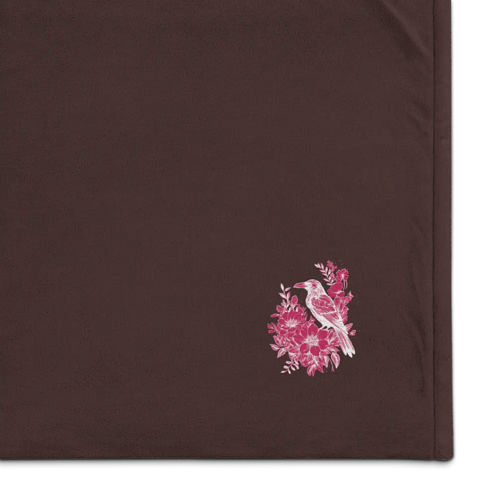 Whimsical Garden Bird White Raven Premium Sherpa Blanket product image (4)