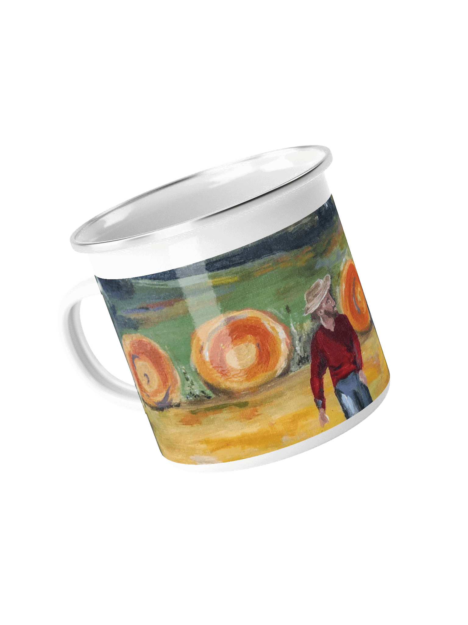 Enamel cup with handmade artwork product image (4)