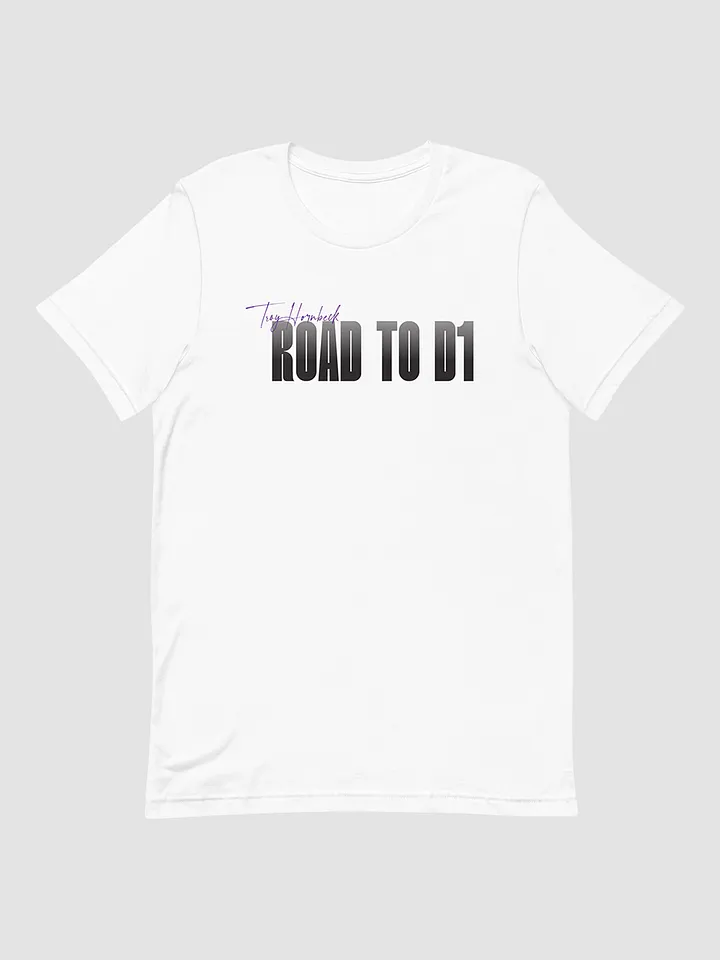 Troy Hornbeck - ROAD TO D1 - White T-shirt with PURPLE product image (1)