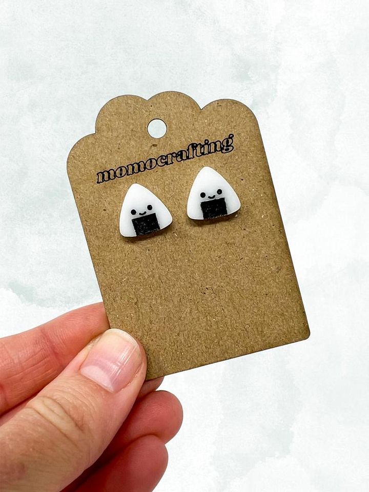 Onigiri Rice Ball Stud Earrings product image (1)