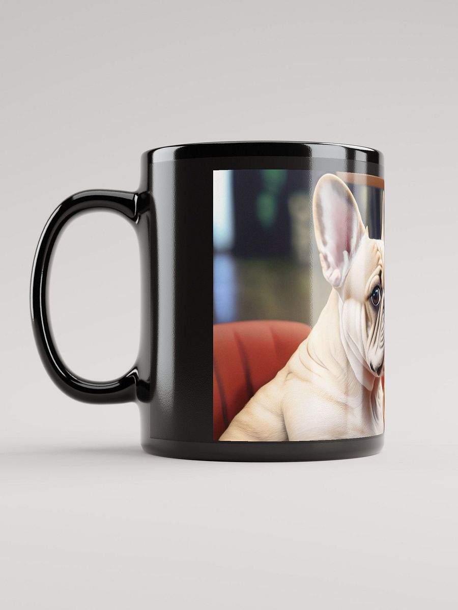 Simply Sophisticated: Black Glossy Mug with French Bulldog Silhouette product image (3)