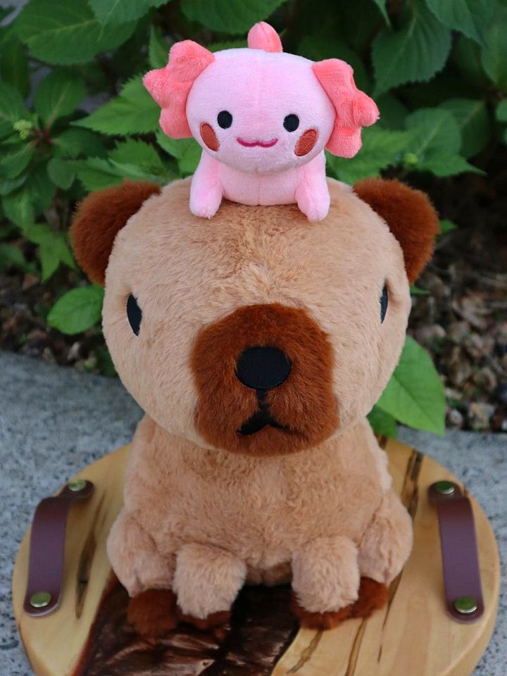 Capybara and Axolotl Magnetic Plushie (PRE ORDER) product image (1)