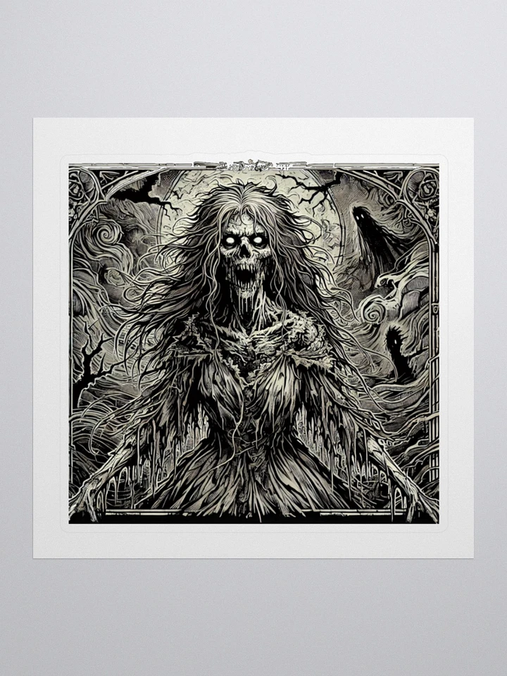 Art Nouveau Ghastly Haunt Vinyl Sticker – Hauntingly Elegant Décor product image (1)