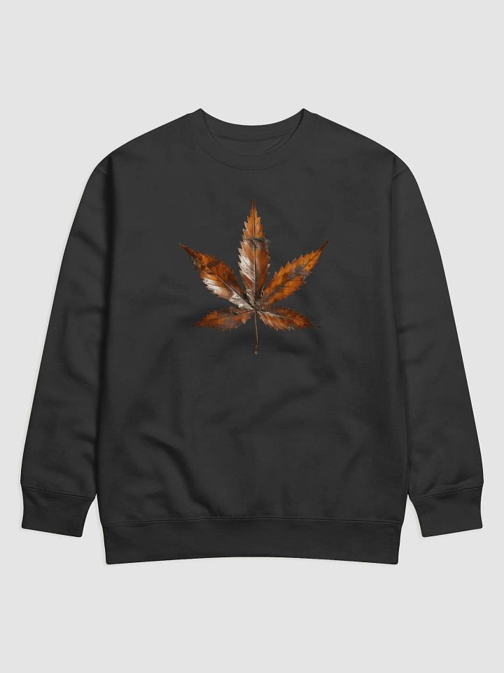 Vintage Dry Rusty Cannabis Leaf Long Sleeve Sweater – Retro Botanical Apparel product image (1)