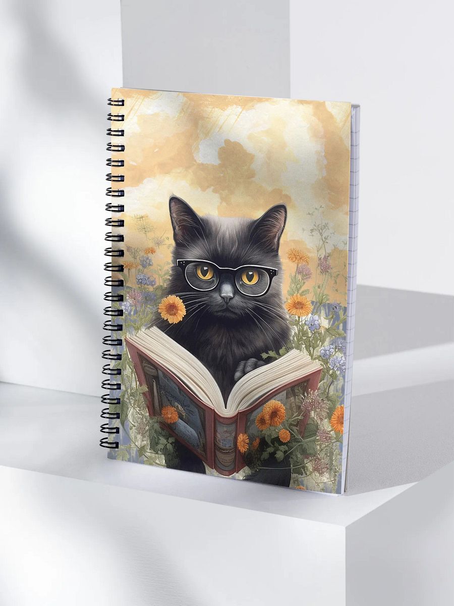 Floral Black Cat Notebook product image (3)