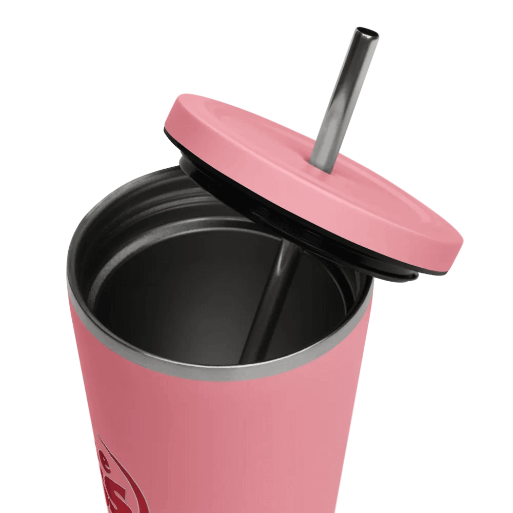 Dr. Bliss insulated stainless steel tumbler + straw product image (3)