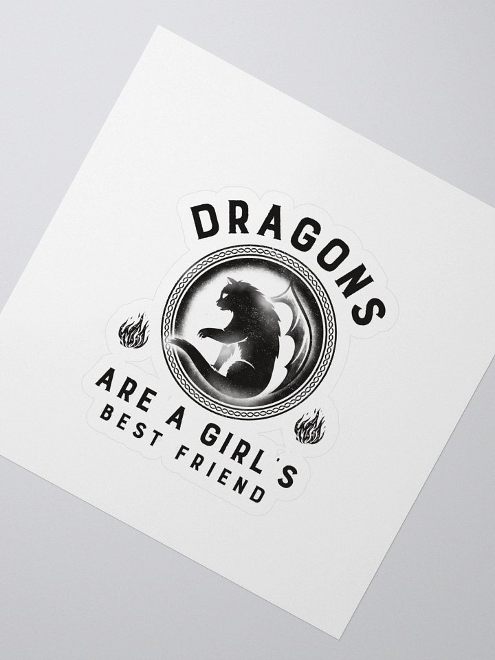 Dragons Are A Girl's Best Friend Dragon Cat Girl Woman Friendship Sticker product image (2)