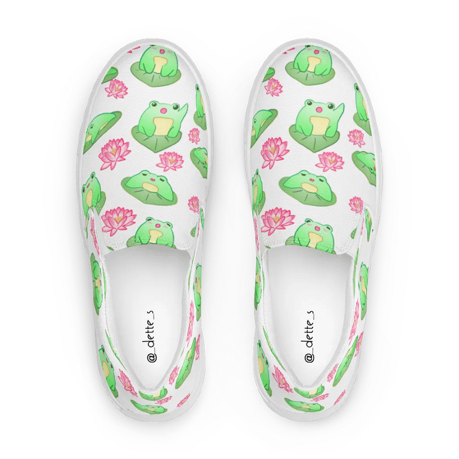 Kawaii Froggie Womens Slip On Shoes product image (2)