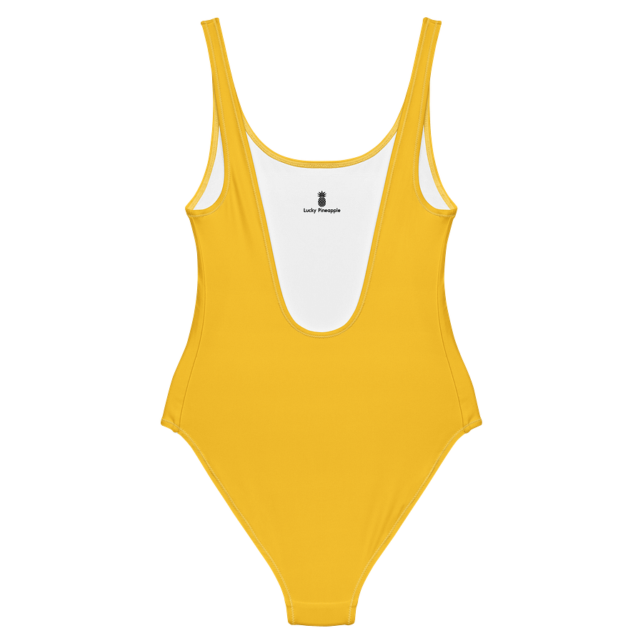 Mustard Yellow Solid Color Retro Inspired Women's One Piece Swimsuit product image (2)