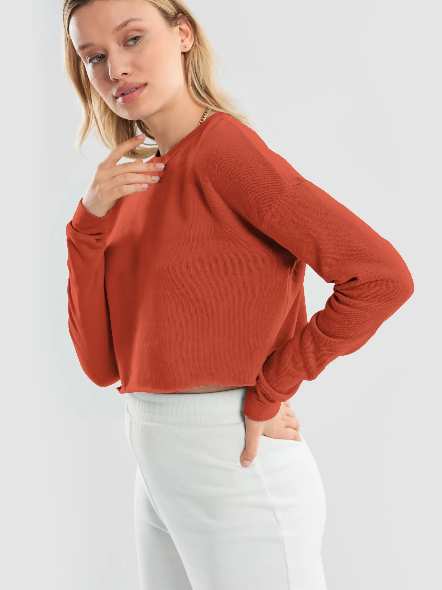 Equinox Women's Midweight Fleece Crop Sweatshirt - Cozy Style for Every Day product image (2)