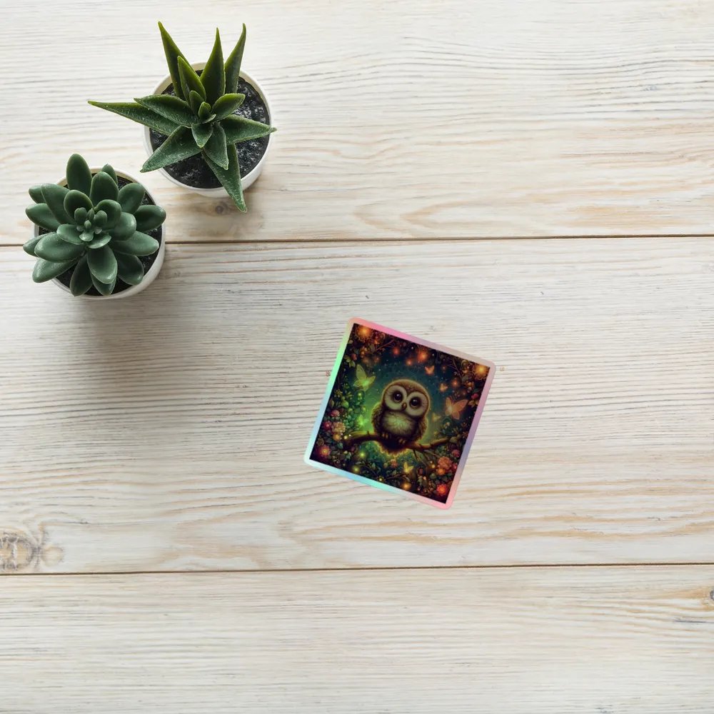 Whimsical Owl Holographic Sticker Set product image (8)