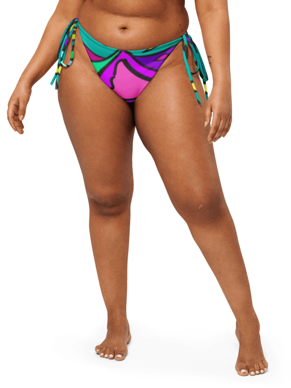 Vibrant Mosaic Recycled Bikini Bottom - Wave at Sunset product image (3)