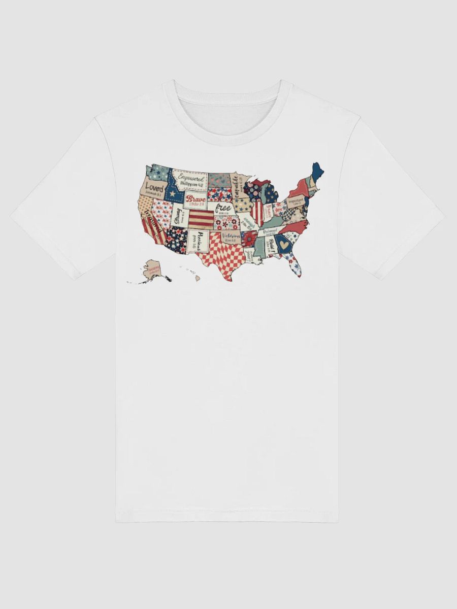 Patriotic USA Map Tee | Unisex Bible Verse America T-Shirt | Retro 4th Of July God Says You Are | 1776 American Flag Faith Apparel product image (30)