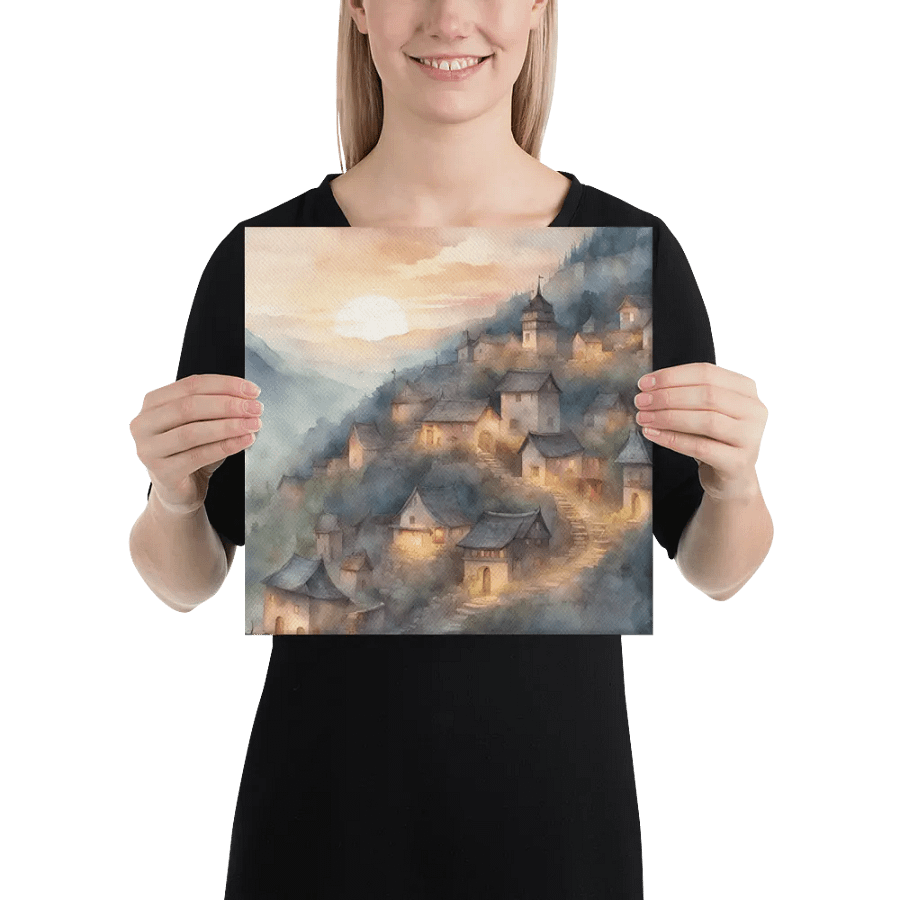 Hillside Village Scene Watercolour product image (3)
