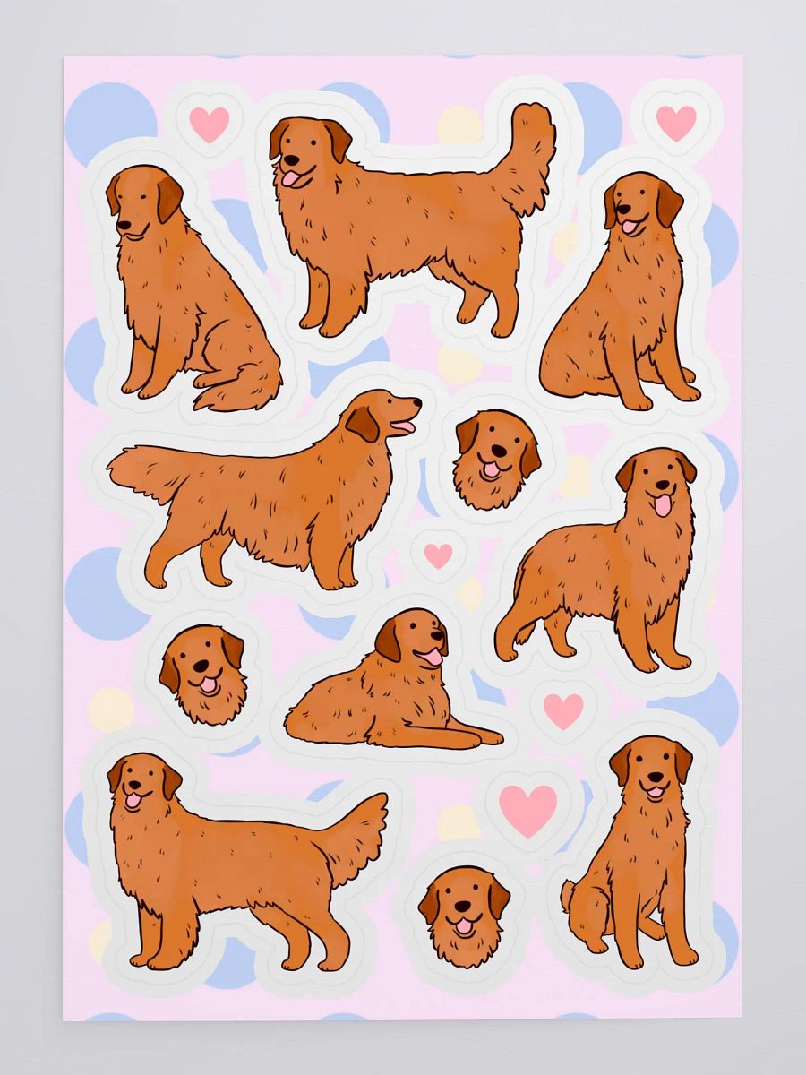 Dark Golden Retriever Love - Sticker Sheet product image (4)