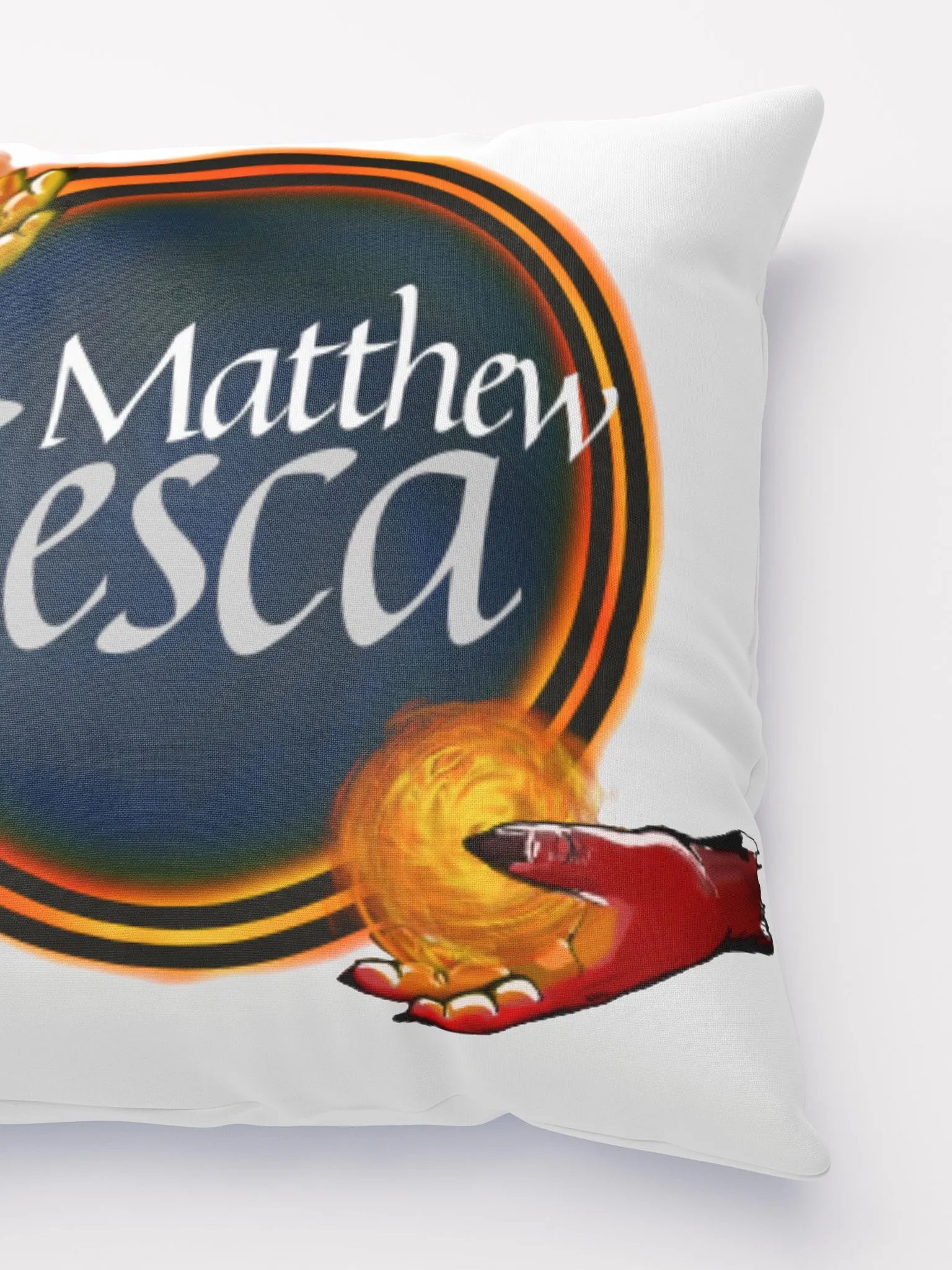 Matthew Cesca Author Logo White Throw Pillow product image (3)