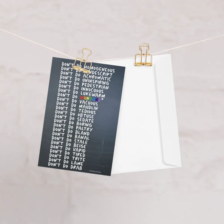 Mundane Series Greeting Card - justadandak.com [don't do / colour / portrait] product image (10)