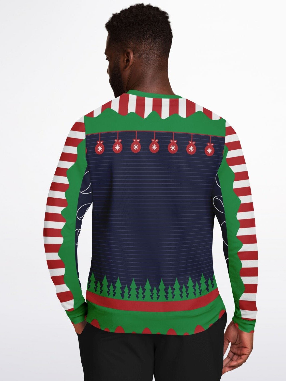 Funny Skeleton Santa Ugly Christmas Sweatshirt | Hilarious Holiday Sweater for Parties | Rebellious Xmas Gift for Men & Women product image (6)