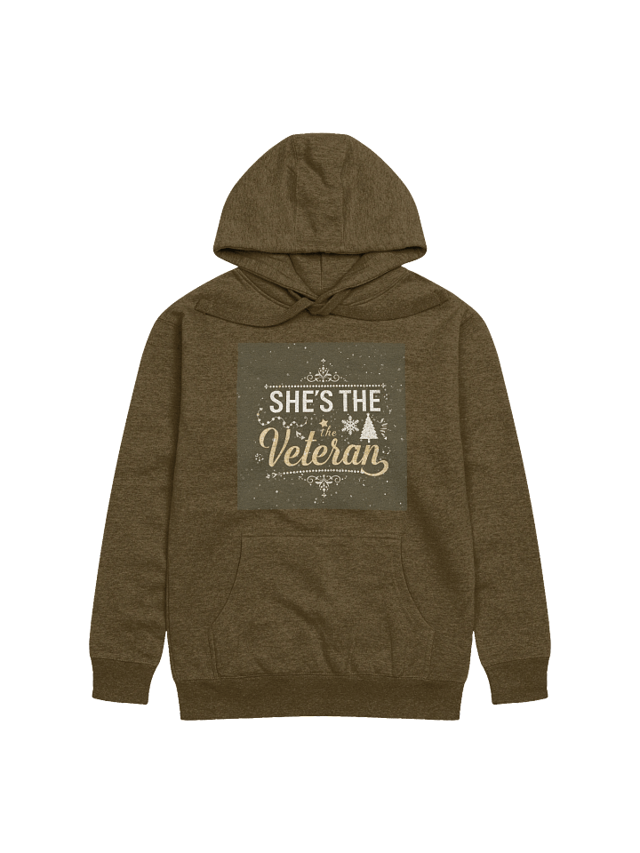 She’s The Veteran Cotton Premium Hoodie – Holiday Edition product image (1)