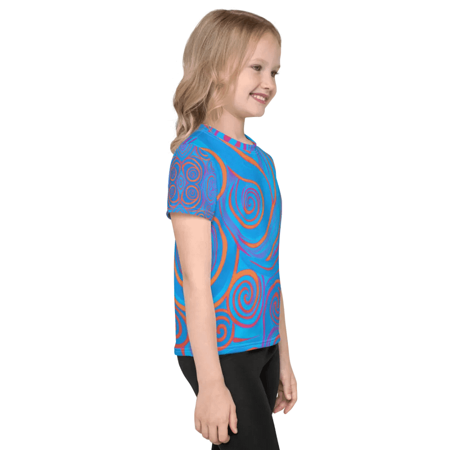 Funky Blue Dreams Liquid Tie-Dye Kid's and Toddler's Crew Neck T-shirt product image (4)