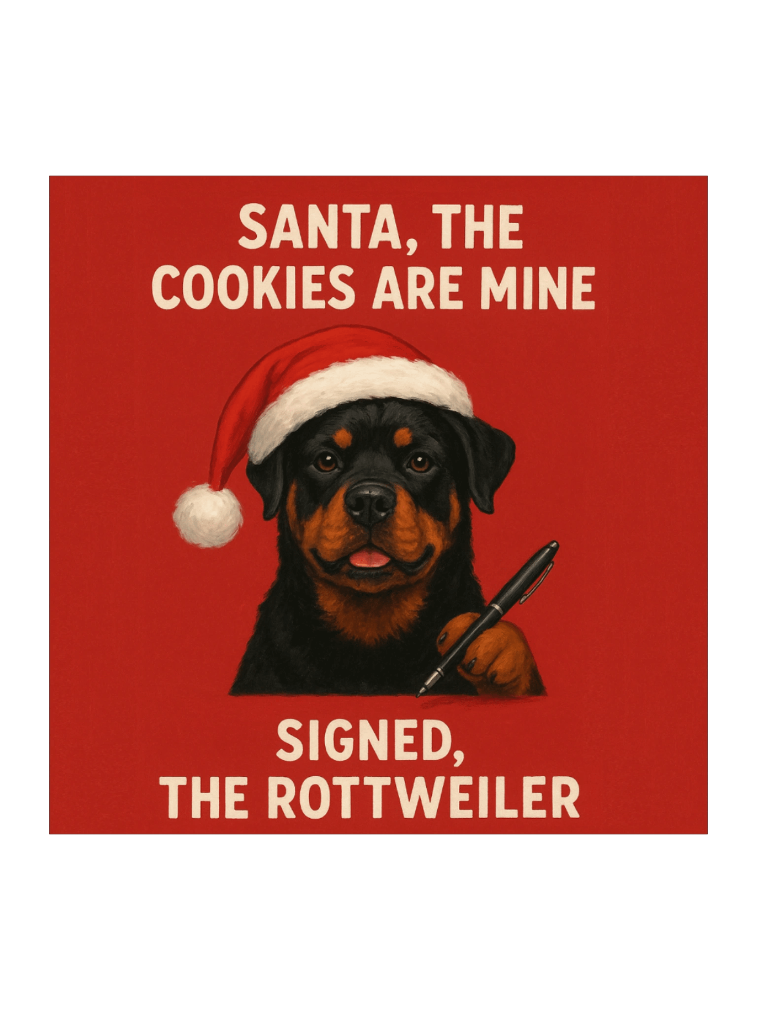 Santa Rottweiler Kiss Cut Stickers product image (1)