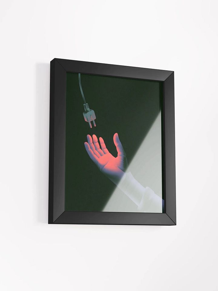 Robotic Hand & Plug Wall Art | Tech Energy Symbolism Print product image (2)
