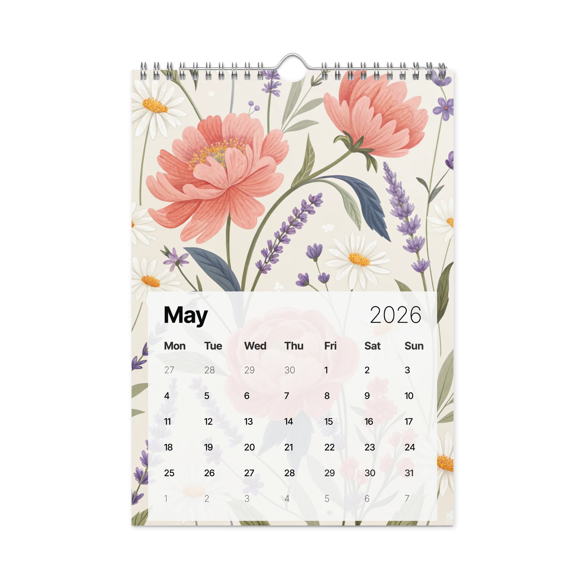 Bloom & Wonder – Floral Patterned Wall Calendar 2026 product image (10)