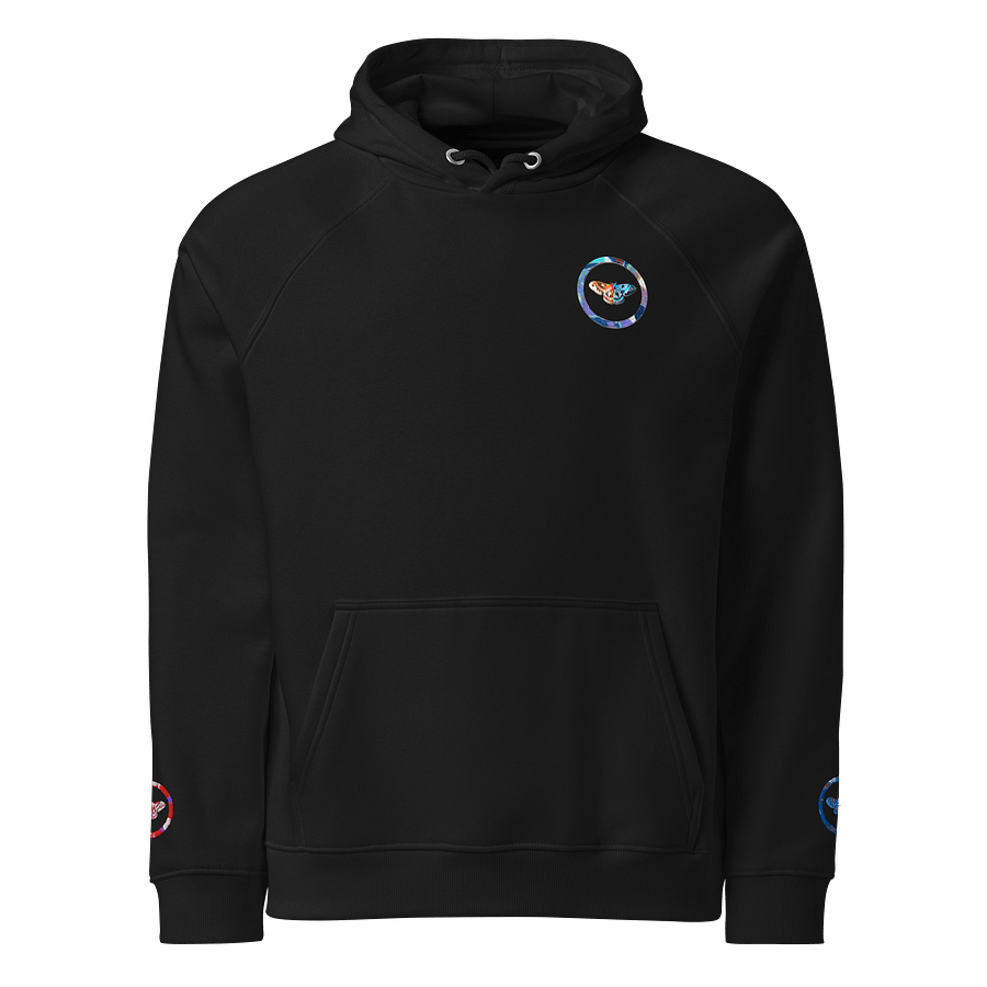Moth SOL'S Eco Raglan Hoodie (Back Patch) with Embroidered Sleeves product image (1)