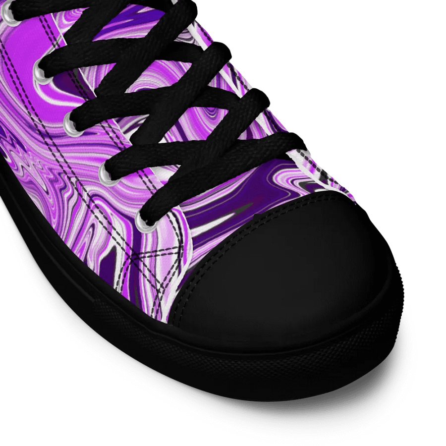 Men's High Top Canvas Shoes - Purple Digital Fluid Art product image (3)