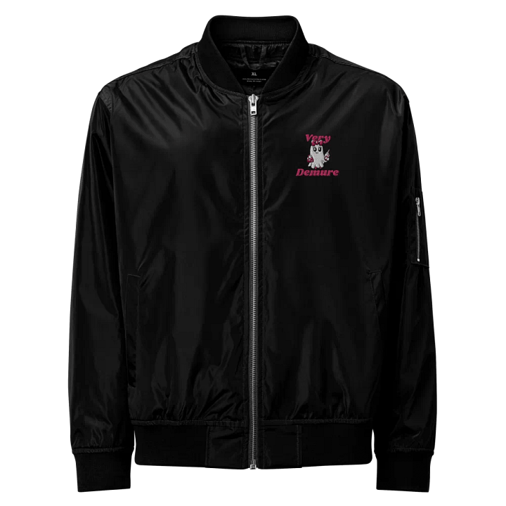 Very Demure Cute Ghost Embroidered Premium Recycled Bomber Jacket product image (1)