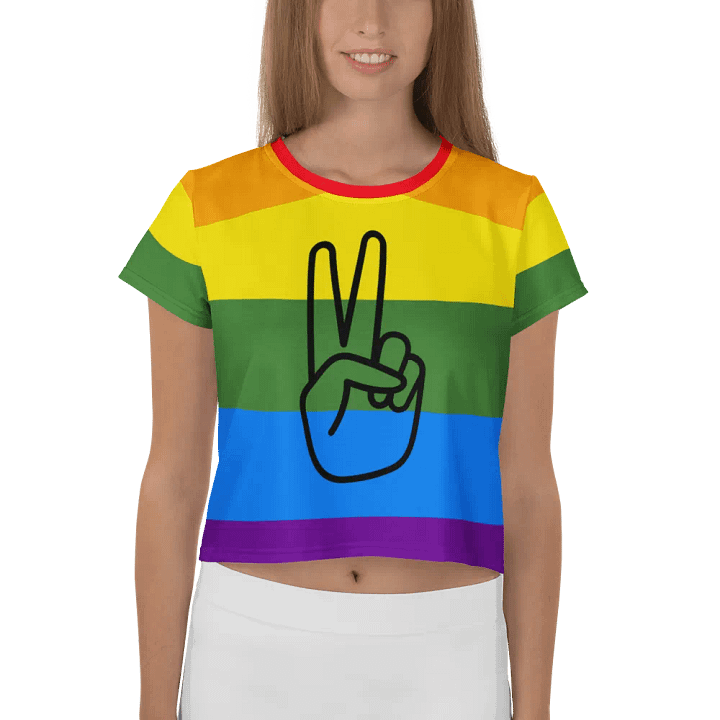 Peace Sign Rainbow Crop Tee product image (1)