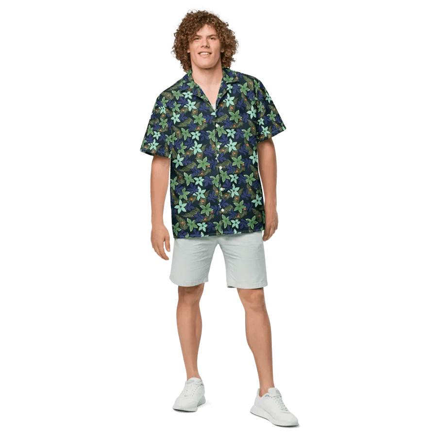Midnight Tropical Floral Hawaiian Shirt product image (4)