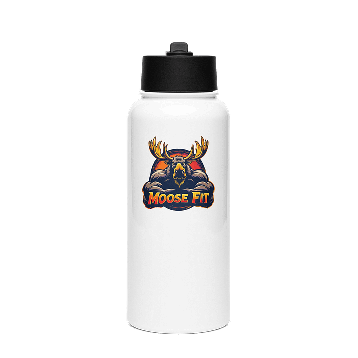 MooseFit Logo Water Bottle With Straw product image (1)