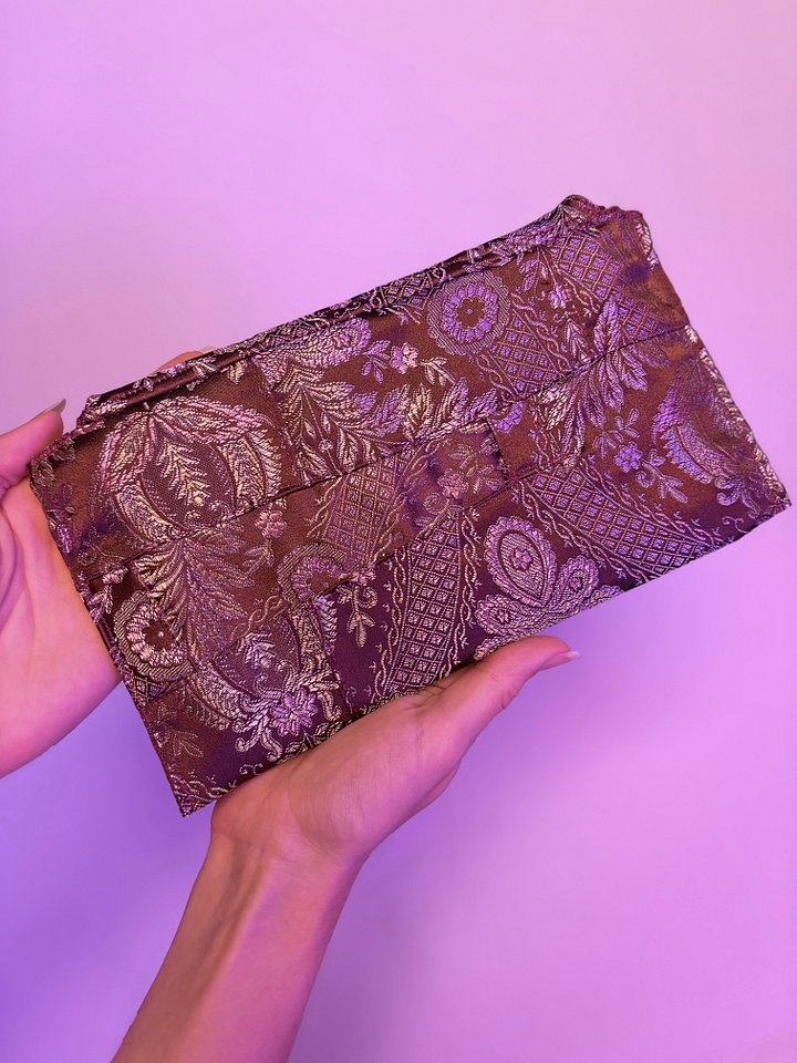 Franken Envelope Clutch (Floral Coper Gold and Purple) product image (2)