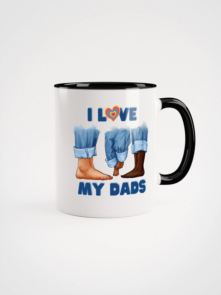 I Love My Dads Queer Parent Illustration Ceramic Mug with Color product image (2)