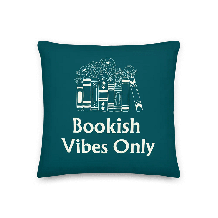 Bookish Vibes Only Floral Pillow - Blue product image (1)