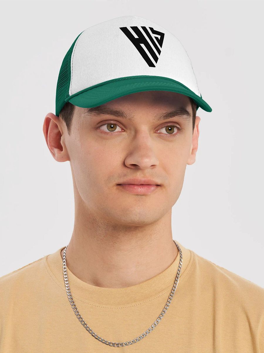 HEYIMSTEVE EMBLEM Blackout Foam Trucker Hat product image (5)