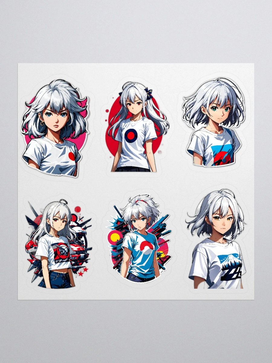 Silver-Haired Character Kiss Cut Sticker Set product image (1)