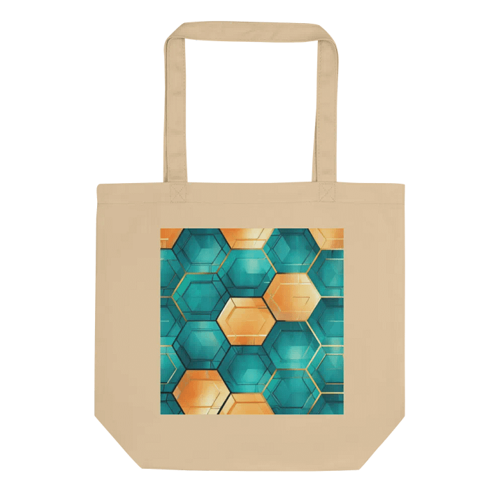 Hexagonal Harmony: Teal and Gold Geometric Fusion product image (1)