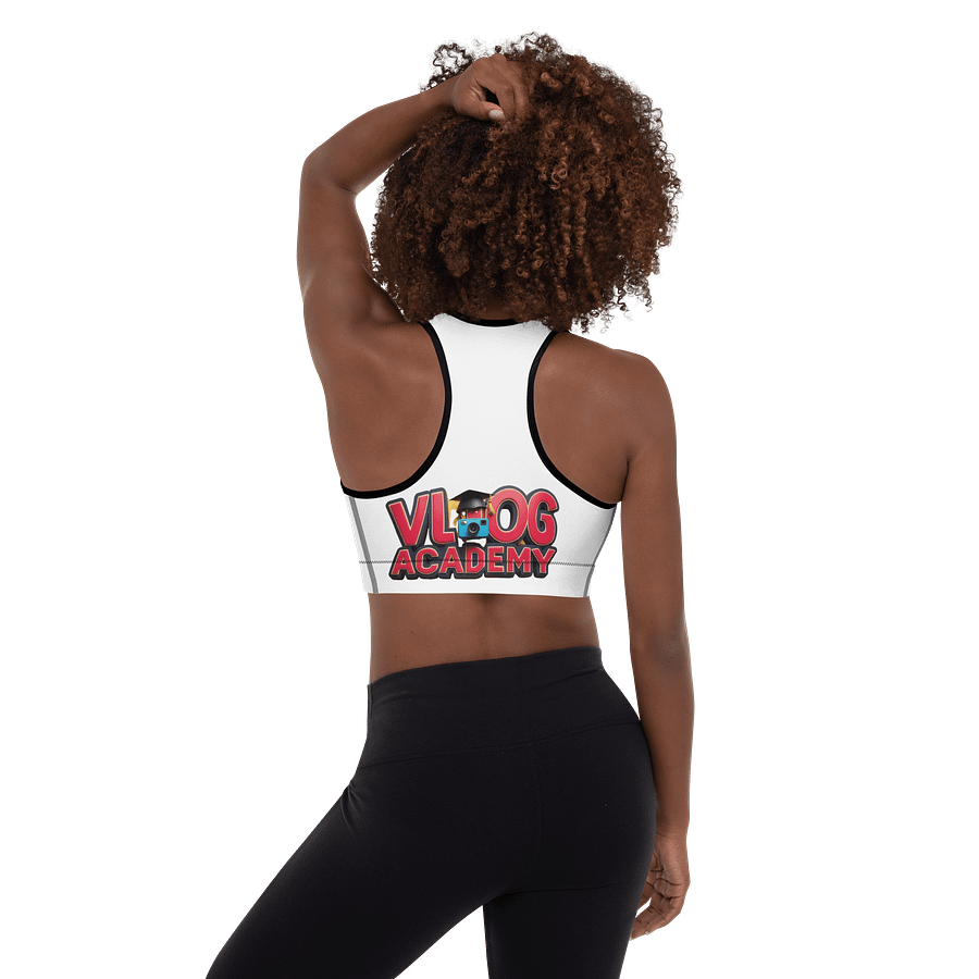 Vlog Academy All-Over Print Padded Sports Bra product image (3)