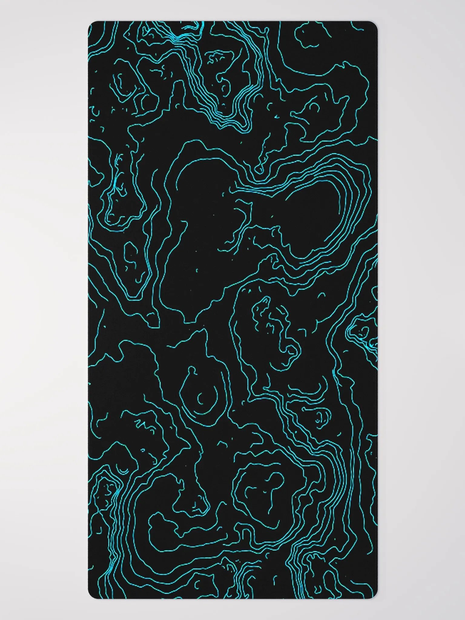Neon blue topography (DESK MAT) product image (2)