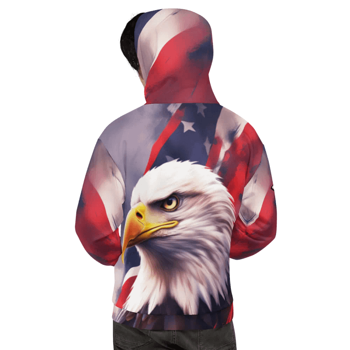 Streetwear Bold Eagel /All-over Print Recycled Unisex Hoodie by Sublicolor product image (2)