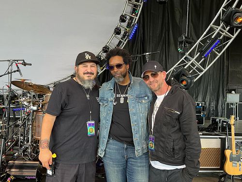Two absolute class acts. My new buddies @jameswollam and his life long friend, drum tech @gootchdrum last night at the Tears ...