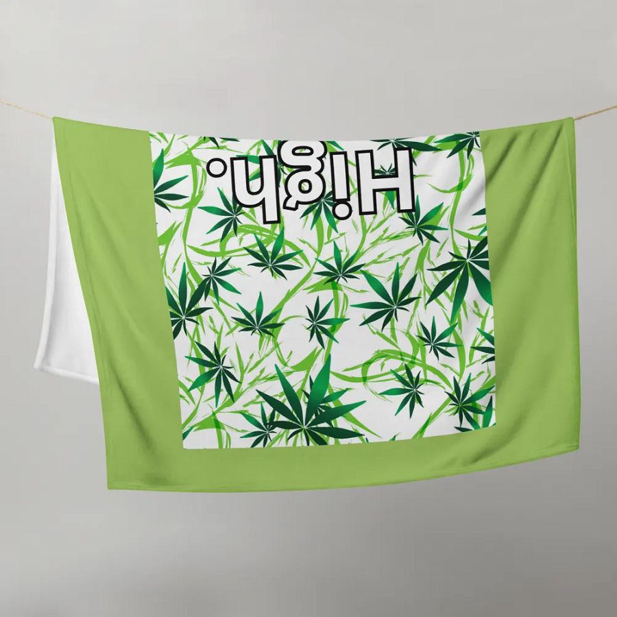 High. Cannabis Leaves Throw Blanket product image (9)