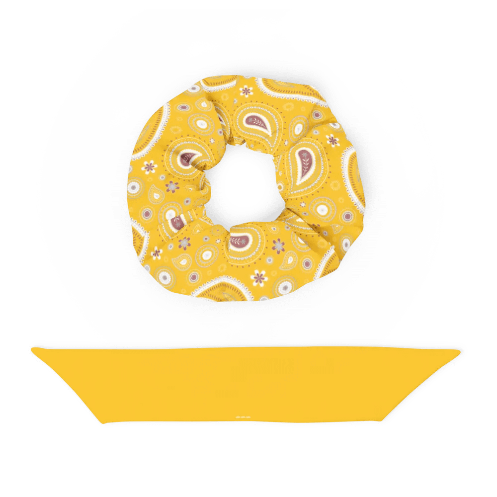 Yellow Paisley Dreams All-Over Print Scrunchie product image (10)