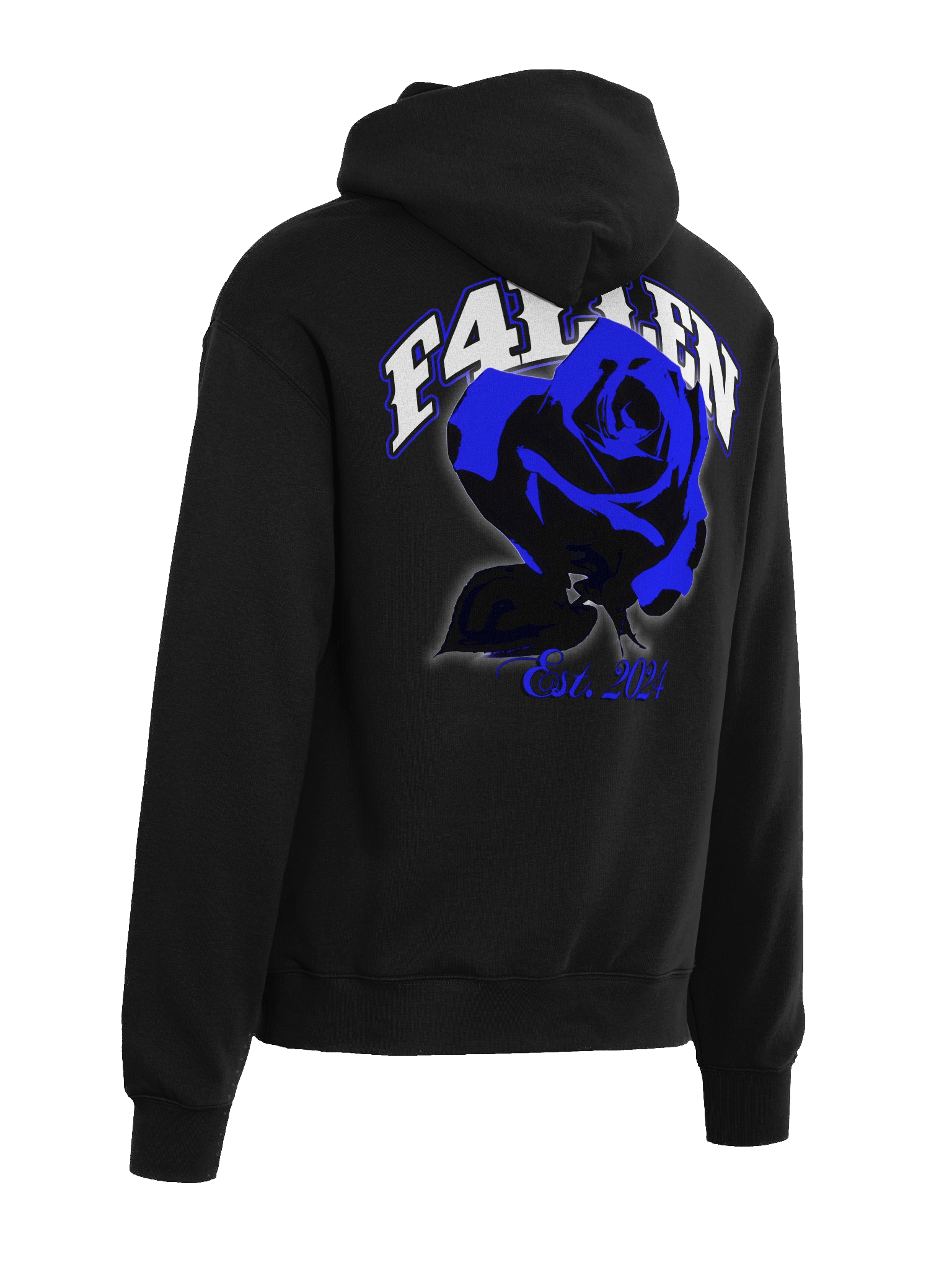 F4LLEN Blue Flower Hoodie [ Black ] product image (4)