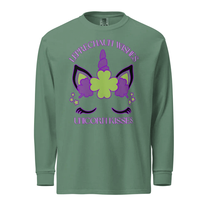 Leprechaun Wishes & Unicorn Kisses Long Sleeve Heavyweight Tee product image (5)