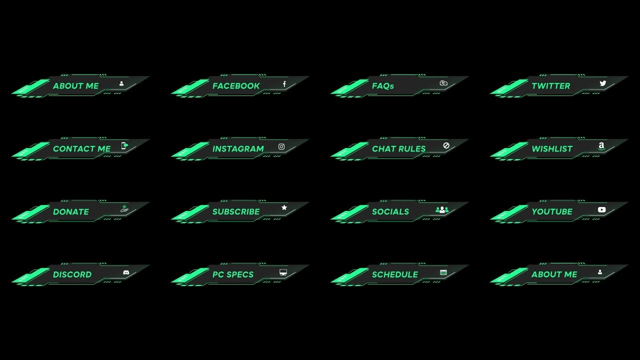 Futuristic Green Twitch Panels product image (2)